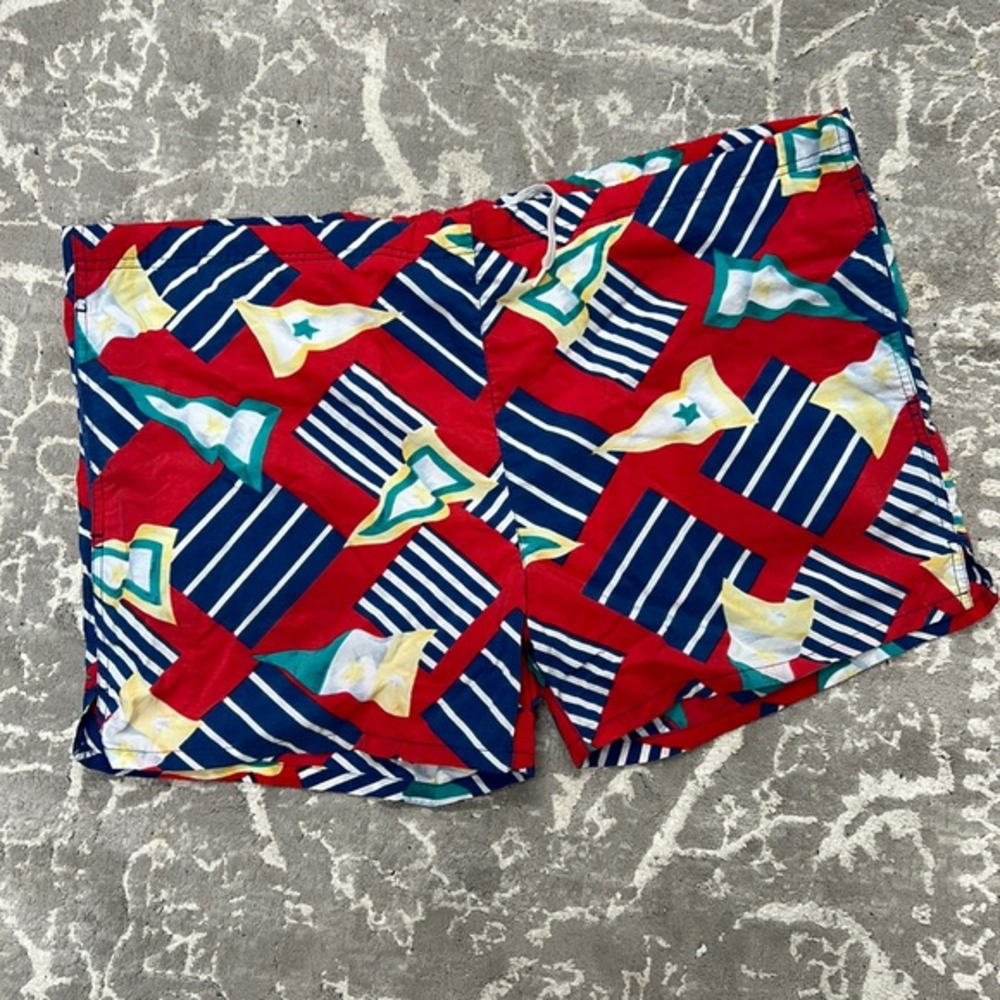 Vintage Nautica‎ Flag Swim Trunks Sz L
